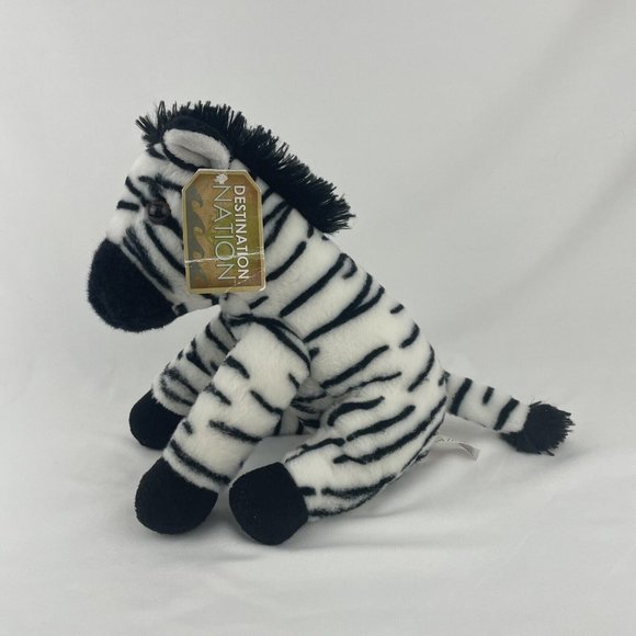 Aurora Destination Nation Zebra 12” Plush Stuffed Animal Toy Jungle Safari - Picture 2 of 8
